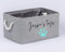 Personalised Dog Toy Box, Custom Bin with Name, with Handles Collapsible Storage Basket, for Organising Dog Cat Toys Accessories - Grey