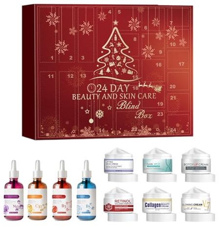 Sollee Beauty Adventskalender | Weihnachten Make-up Kit Weihnachten Countdown Kalender - 24 Tage Beauty Adventskalender 24 Sorten Hautpflegeprodukte Set