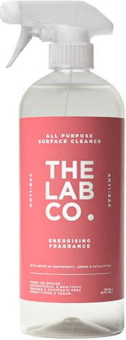 The Lab Co. Antibacterial All Purpose Cleaner 750ml | Multi Surface Cleaner Spray | Anti Bac Spray | Streak Free Vegan Cleaning Products | Energising Fragrance Grapefruit Amber Eucalyptus