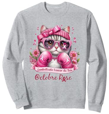 Combattre le Cancer du Sein en Octobre Ruban Rose 2024 Sweatshirt