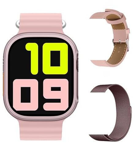 XINDADA Nueva serie 10 HW X Ultra Mini Smartwatch ChatGPT Gesture Touch 41mm 4.4 cm NFC Bluetooth Call Sport Smart Watch Hombres Mujeres (rosa)