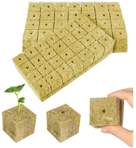 Tkxjry 28 Pezzi Cubi di Coltivazione Soilless, Cubetti di Lana di Roccia, Cubi di Lana di Roccia per Coltivazione, Rockwool Fuori Suolo Cubo Idroponico, Cubi di Lana di Roccia per Coltivazione
