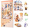Scrapbook Stickers 20 Blatt Sticker Fotoalbum Blumen Sticker PET Bullet Journal Sticker Botanische Sticker für Scrapbook Bullet Journal Scrapbook Zubehör (Kaffee)