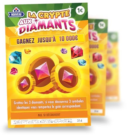 Générique X6 Faux Tickets à Gratter, Faux Gain de 5 000€ - Prank - Secret Santa, Noel, Anniversaire, EVG, EVJF, Cadeau