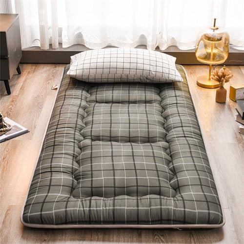 FYDZ Futon-Matratze im japanischen Stil, mit Baumwolle gefüllt, Einzel-/Doppelgröße, aufrollbar und faltbar, tragbares Bodenbett für Gäste, Sofas, Tatami-Matten (bunt, 1,90 x 200 cm)