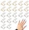 20 Stück Nail Rings Wiederverwendbar Nagel Ring Klebstofffreie Damen Verstellbare Fingernagel Ringe Metall Nagelring Nagelkunst Dekoration Geeignet für Acrylnägel(Gold Platin)