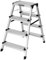 Step Ladder Double-Sided Folding Step Up Stool Heavy Duty Hop Up Aluminium Platform 150kg Capacity Multi-Purpose DIY Indoor Outdoor Usage TOUGH MASTER (4 Steps)