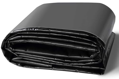 Drsyffsup Schwarze Teichfolie, 4 x 6 m, 5 x 8 m, 6 x 10 m, 8 x 12 m, 10 x 15 m, HDPE, undurchlässige, verstärkende Teichfolie für Gärten, Koi- und Fischbecken, Springbrunnen, Teichunterlage(6x8m)