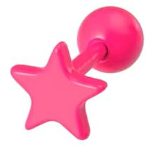 BlackAmazement 316L Edelstahl Helix Tragus Ohrstecker Piercing Stern Star bunt Grün Lila Pink Orange Weiß Damen Herren