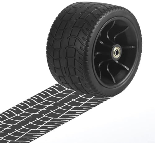 Marchfunny 7-Inch Garden Cart Replacement Wheel, Non Inflatable PU Tire for Garden Carts and Lawn Wagons, for Dual-Wheel Home Utility Yard Wheelbarrow Garden Cart(1)