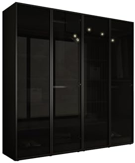 3xE Living Kleiderschrank, Graphitschwarz, 2 x 100 x 200 x 51 cm