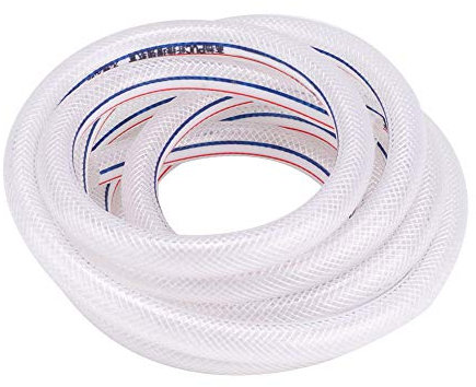 Tubo flexible reforzado con PVC, manguera transparente alta presión para riego de jardín 8/12 mm