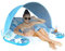 Flotadores para Adultos, Colchonetas Flotantes Piscina Adultos, Hamaca Acuática con Portavasos Y Sombrilla para Playa Piscina Lago Diversión Exterior Verano