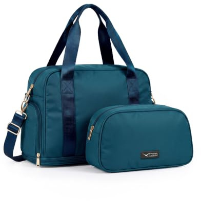 LUGG Duffle & Toiletry Bag Set – Waterproof Travel Bags for Men & Women – Lightweight, Durable 230D Twill Fabric – Fits EasyJet Cabin Size – Expandable Design – Stylish & Spacious Storage - Teal