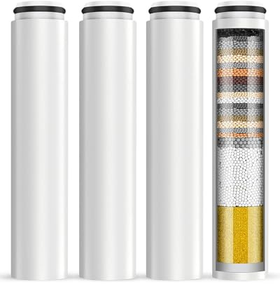 VeoryFly 4 Pack Shower Head Filter Replacement Cartridges Compatible with Cobbe Handheld Shower Head, Hard Water Softener, Removes Chlorine and Heavy Metals for Improved Skin & Hair