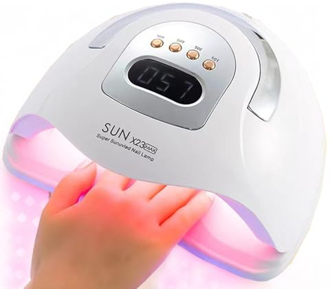 UV Led Nail Lamp, UV Nail Dryer 380W UV Lamps for Gel Nails with 4 Timer and with 81Pcs Lamp Beads,Portable Nail UV Lamp, Auto Sensor,LCD Display, and Double Speed Drying