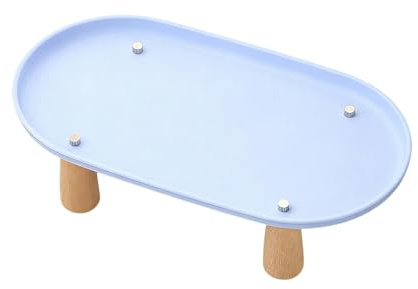 LOVIVER Mangeoire Élevée Support Gamelle Réhausseur Bol Nourriture Eau Ergonomique Bois Résistant Lavable Adapté Aux Chats Petits Chiens Alimentation Mai, Bleu 31cm X 17cm