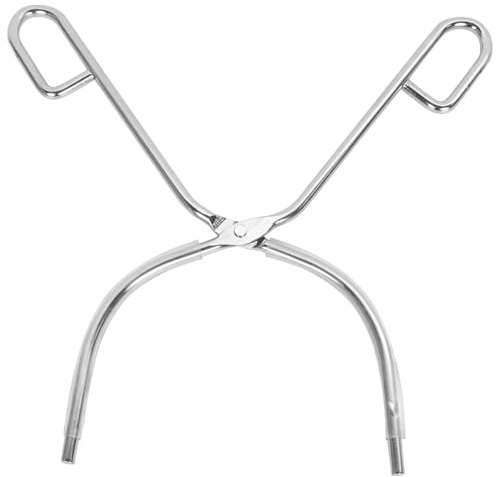 HEALLILY Thickened Stainless Steel Beaker Clamp Tongs with Anti-Slip Handle for Crucible Flask Holding Rust-Resistant Laboratory and Kitchen Utensil
