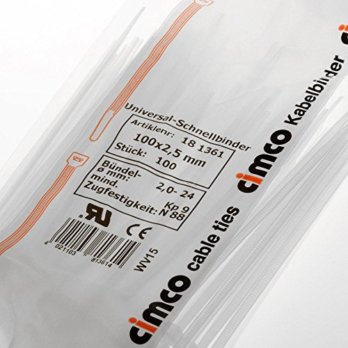 Cimco 181361 Kabelbinder 100 x 2.5 Natur