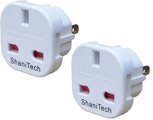 ShaniTech Pack of 2 Travel Adaptor Plug Suitable for UK to USA Canada Mexico Australia New Zealand Cuba