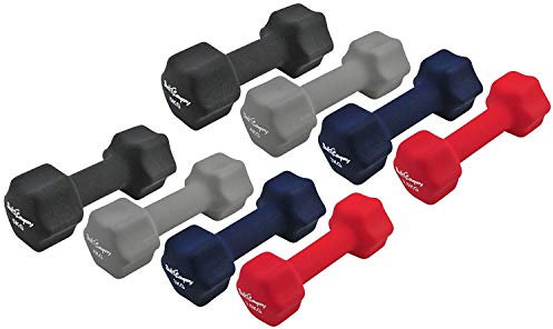 Bad Company Neopren Hanteln für Aerobic, Gymnastik und Fitness I 2 x 2,5 kg + 2 x 3 kg + 2 x 4 kg + 2 x 5 kg