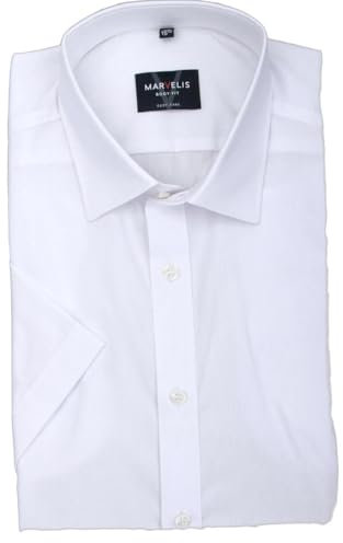 Marvelis - Herrenhemd, Body Fit , Weiߠ, Gr. 43 (XL)