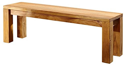MASSIVMOEBEL24.DE Palisander Holz Möbel massiv geölt Bank 140x35 Sheesham Massivmöbel Holz massiv braun Nature Brown #101