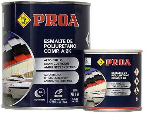 ESMALTE POLIURETANO DOS COMPONENTES BRILLANTE. Transparente. 750ML+100ML. Excelente adherencia para pintar sobre hierro, fibra, cristal, El paquete puede variar