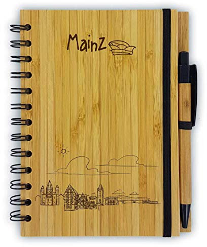 Notizbuch aus Bambus Skyline Mainz