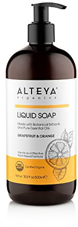 Alteya Bio Flüssigseife Grapefruit & Orange 500ml - USDA Organic-zertifizierte Reine Natürliche Seife und Waschlotion