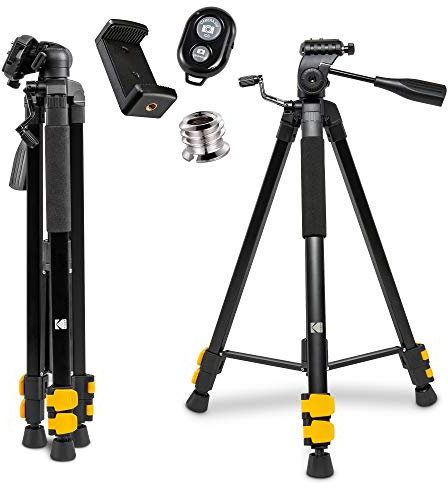 KODAK Trépied PhotoGear avec télécommande 62 | Trépied Compact en Aluminium à 3 Sections avec Verrouillage à Bascule réglable de 22 à 62, Plaque à dégagement Rapide