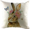 FeiliandaJJ Easter Kissenbezug 45x45cm Hase Muster Kopfkissenbezug Baumwolle Leinen Zierkissenbezüge Kissenhülle Pillowcase mit Reißverschluss für Couch Zimmer (I)