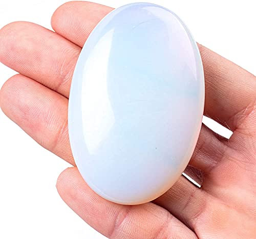 NUOTE Schwarzer Obsidian-Palmstein-Kristall – natürliches Chakra, Reiki, poliert, Heilung, Liebe, oval, Taschen-Sorgenstein, Kristalle für Angst-, Stressabbau-Therapie, Reiki-Heilung, Kristall