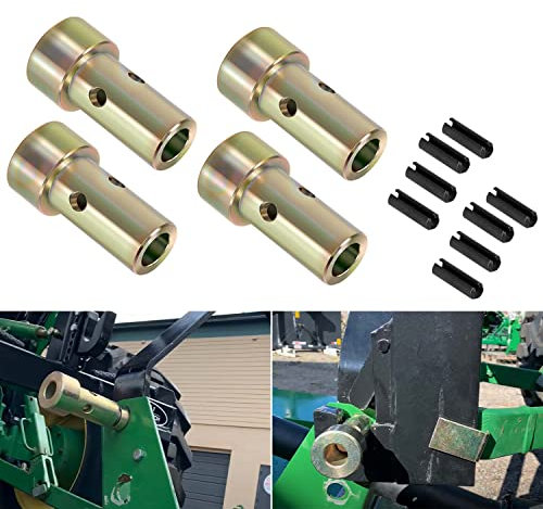 Lot de 2 Paires de bagues d'adaptateur d'attelage Rapide Cat 1 pour tracteurs à 3 Points de catégorie I à Utiliser avec système d'attelage Rapide, kit de bagues en Acier Robuste avec goupilles de