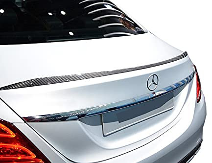 FLY DESIGN 70163 Heckspoiler passend für Mercedes C-Klasse W205, Heckflügel, Spoilerlippe für Auto-Tuning, in OEM-Still, ABS Kunststoff, Carbon Look, Wassertransferverfahren
