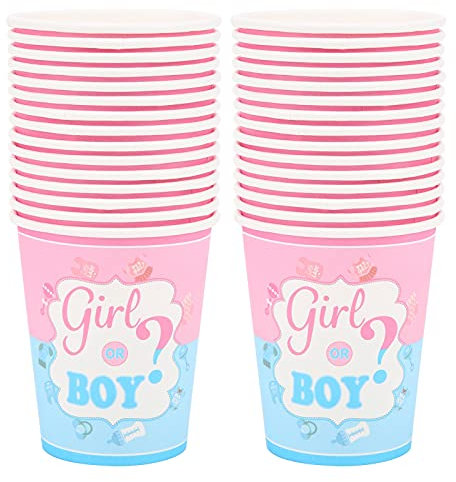 Shanrya Gobelet en Carton, Gobelet en Carton de Fête Couleur Bleu Rose Recyclable pour Les Soirées Dansantes pour Les Barbecues pour Les Anniversaires