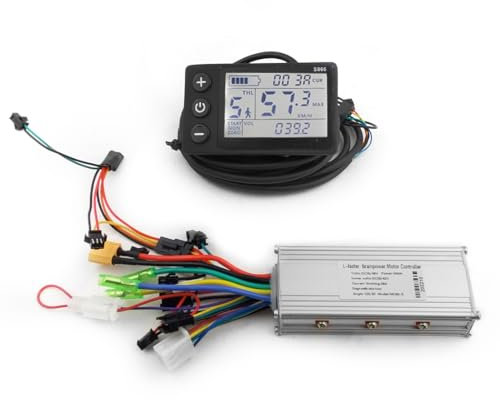 L-faster 400W 1000W Fahrrad Brushless Motor Controller mit LCD Display Tachometer Bildschirm Voltmeter für Roller Fahrrad (48V 500W-600W)