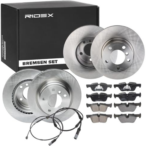RIDEX 3405B1742 Bremsenset Vorne & Hinten Belüftet 300,0mm - Bremsen Set mit Bremsscheiben und Bremsbeläge Satz