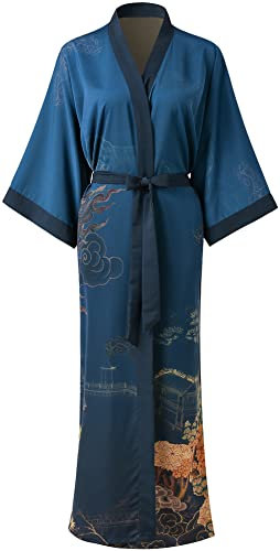 Ledamon Kimono Robe Peignoir, Noir foncé, Taille Unique Femme