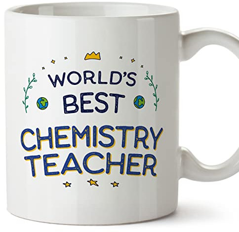 MUGFFINS Chemistry Teacher Mug - in English - World's Best - Funny Gift for Colleagues - Ceramic 11oz Mug