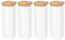 Schramm® Set de 4 ou 5 bocaux à provisions carrés avec couvercle en bambou en 6 tailles différentes Boîtes à provisions étanches à l'air Bocal à provisions Bocal de conservation, Dimension:2200 ml