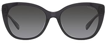 COACH Woman Sunglasses Black/Transparent Grey Frame, Grey Gradient Lenses, 55MM