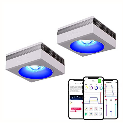 PopBloom RL90 WiFi-Lampe, App-Steuerung Meerwasser-Led-Aquarium-Beleuchtung, led aquarium beleuchtung 80-120cm aquarium lampe led für Marine Korallen SPS LPS Riff Aquarium