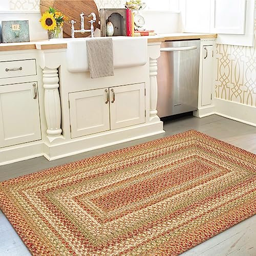 Homespice Harvest Jute 2x3' Braun Geflochtener Teppich Eingangsbereich Teppich Küchenteppich Badezimmerteppich