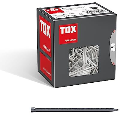 TOX Clavos de alambre 2,0x40 mm con cabeza de recalcado para fijaciones casi invisibles en madera, uso universal en interiores y exteriores, acero brillante, 400 g en cartón, 063100204