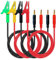 WOODGUILIN Bananen zu Test Krokoklemmen,Krokodilklemmen auf 4mm Bananenstecker Testkabel,30A 4 Farben,12AWG 30cm Kabel. für Elektrische Test,Multimeter,Batterieprüfung,Auto.(2 Pairs 4-Color Clips)