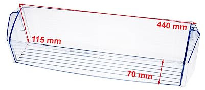 JCSPARES® - Ripiano Balconcino Porta Bottiglie 440 x 70 x 115 mm Frigo Compatibile Per Frigorifero Electrolux Rex ed Ulteriori