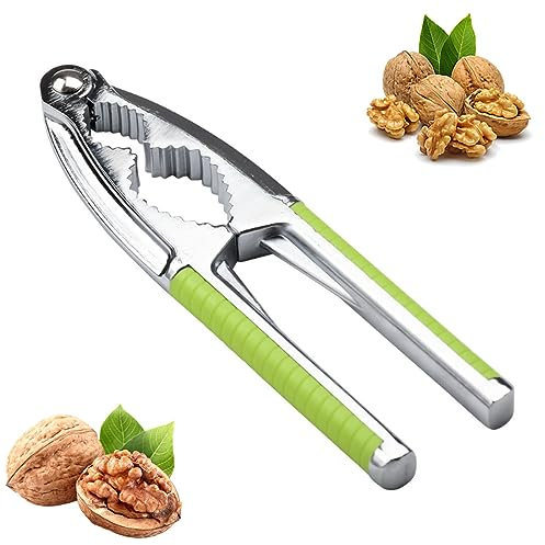 JOCXZI Professional Nutcracker, Green Nutcracker, Walnut Cracker, with Good Power Transmission, with Non-Slip Handle, Stainless Steel, Heavy Shell Cracker, Seafood Cracker, Walnut Opener Tool