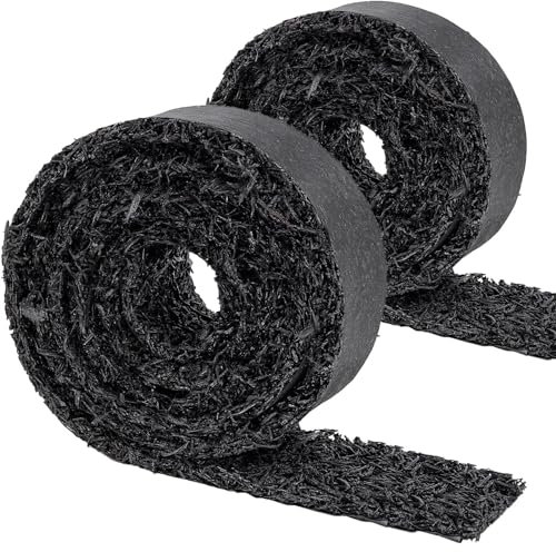 Heelos Gummi-Mulch für Landschaftsgestaltung, 2 Rollen, 305 x 11,4 cm, schwarze Gummi-Mulchmatte, Weglösung, recycelt, natürlich aussehende, permanente Gartenbarriere-Einfassung für Pflanzen, Gemüse