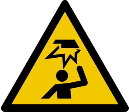W020 - Gefahr Hindernis in der Höhe - Warnschild - Maße wählbar - Norm ISO 7010